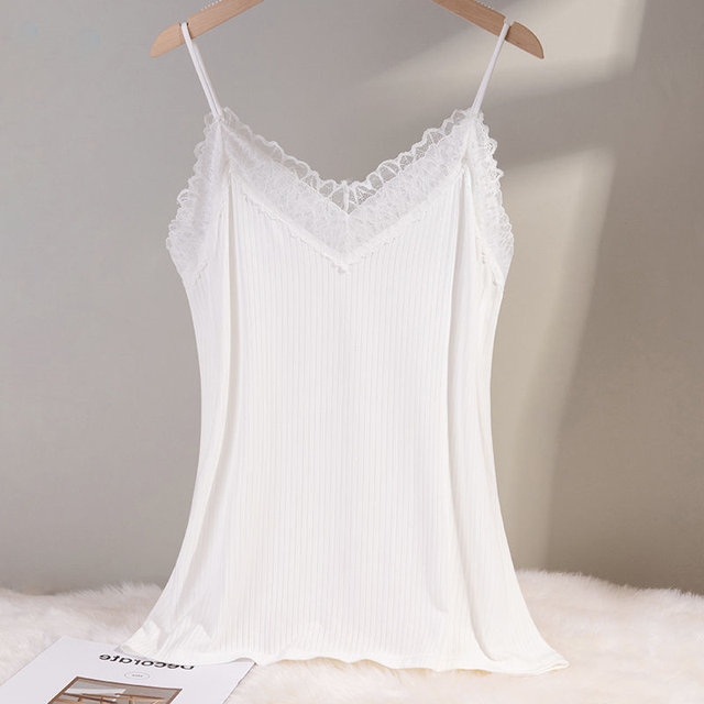 Fat sister loose slim lace splicing thin V-neck backless 300Jin [Jin equals 0.5 kg] extra-large size suspender vest for women