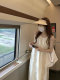 Summer fat MM2-300Jin [Jin equals 0.5 kg] Extra large size French gentle style ins high-end solid color lace long skirt sleeveless women's clothing