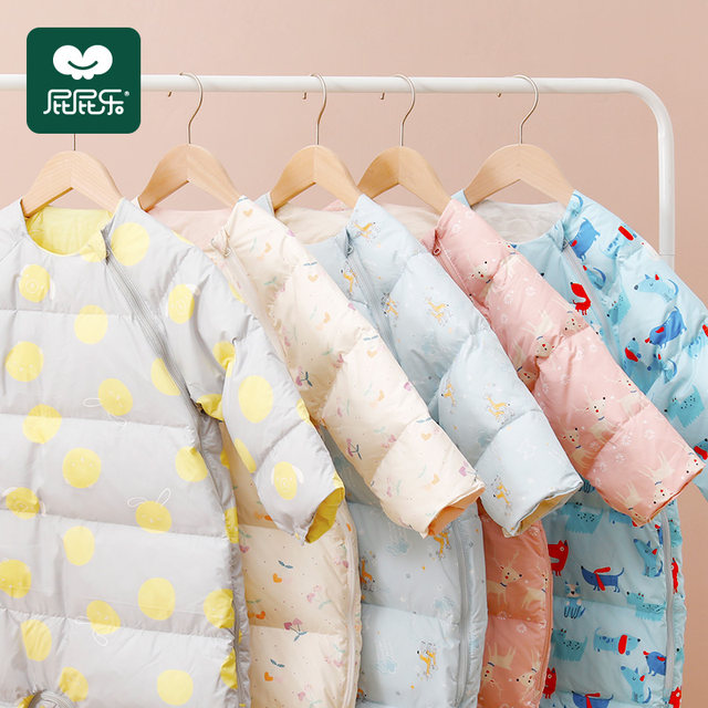 
Down sleeping bag, children's foot-wrapped winter model, constant temperature anti-kick quilt for big children, winter baby winter thickened split-leg model, baby thick