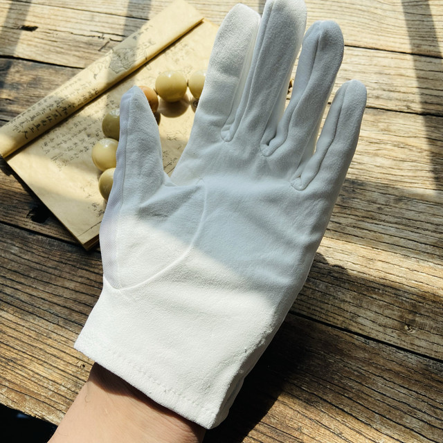 Ice silk breathable disc string play gloves suede deerskin polished dirt-removing patina hanging porcelain red sandalwood phoenix eye bodhi universal