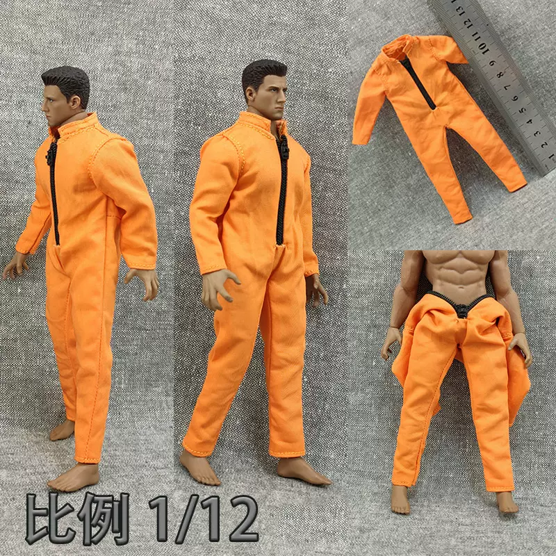 现货1/12兵人衣服figma囚服6寸shf可动人偶素体mezco模型连体衣-Taobao