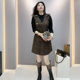 Trendy vest skirt slimming bottoming shirt two-piece set 2025 autumn and winter large size fat mm high-end temperament dress