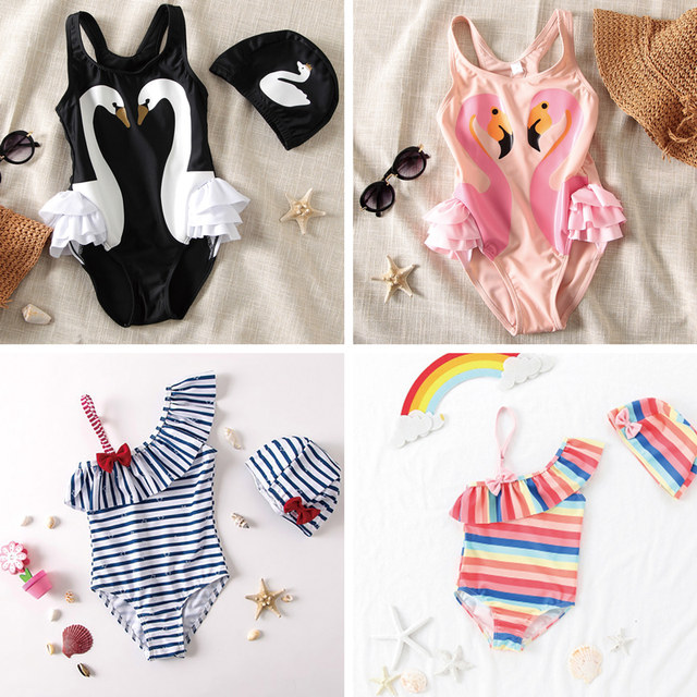 Children's swimsuit girl girl Korean cute skirt swimming clothes baby baby conjoined child princess bikini