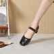 DaYaYa plus size women's shoes 41-43 feet wide and fat 24 years spring style cow patent leather thick heel fashion single shoes 9226-3