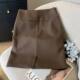 Hip skirt coffee color suits skirt zipper band -in skirt selected fabric light workplace A -line straight skirt