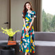 Temperament pure cotton silk dress for women 2025 new middle-aged mother summer clothes large size fashionable middle-aged and elderly long skirt
