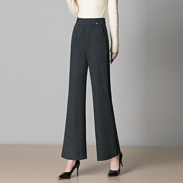 
Fashionable mother's wear micro-flare pants for women 2025 new elastic waist autumn and winter style trousers slimming middle-aged and elderly trousers