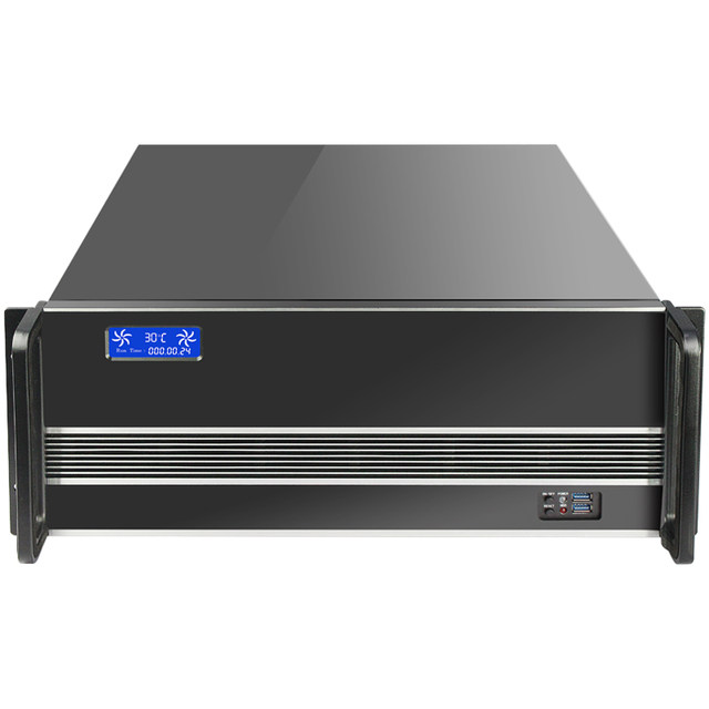 Chassis With Screen 4u industrial control chassis high-end aluminum panel with LED ...