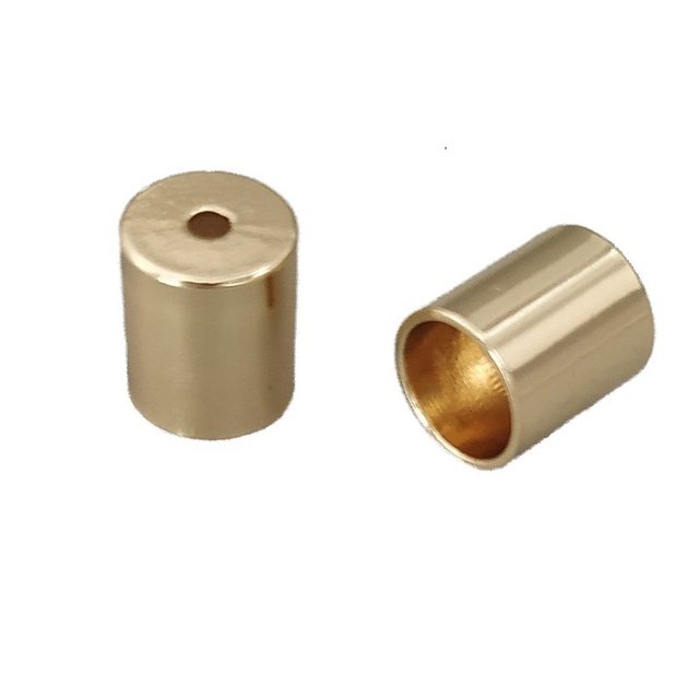 Round metal cap 3/6/12mm brass glossy cylindrical tassel cap 237 Yuanxiang DIY large flower hat accessories accessories