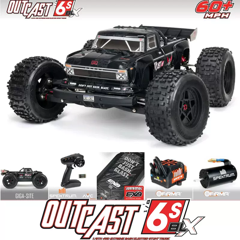 Arrma流浪者exb大腳車rtr 4驅6s遙控電動1 8 Rc模型車ara8710