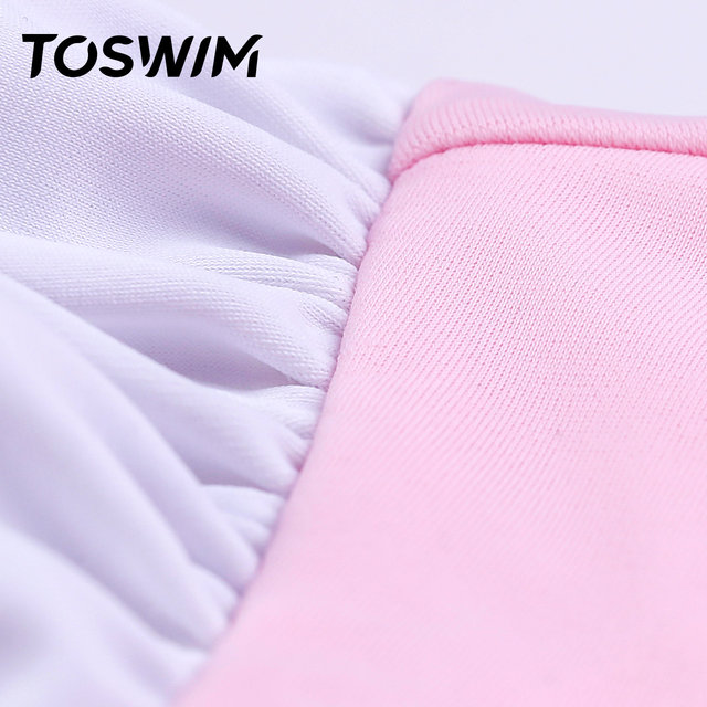 TOSWIM children's swimsuit, girl, baby, one-piece, small and medium-sized children, cute puff sleeves, princess seaside vacation swimsuit