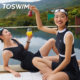 TOSWIM swimsuit women's one-piece dress hot spring swimsuit sleeveless slim sun protection conservative seaside vacation swimsuit