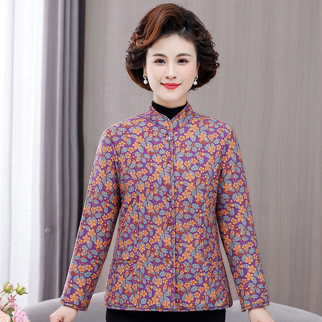 Warm cotton coats for middle-aged and elderly mothers, thickened small cotton-padded jackets, camel velvet cotton-padded clothes, elderly coats, winter coats, plus velvet home liner