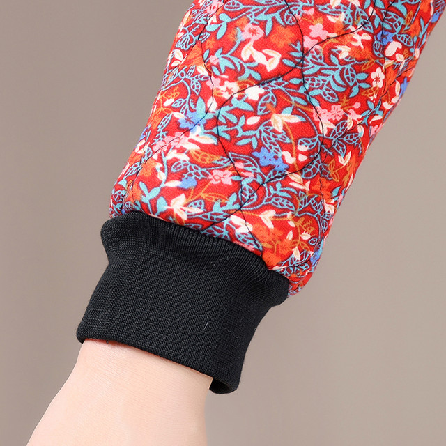 Mom's thickened cotton-padded jacket for middle-aged and elderly women's large size grandma's cotton-padded jacket autumn and winter warm elastic small jacket for the elderly