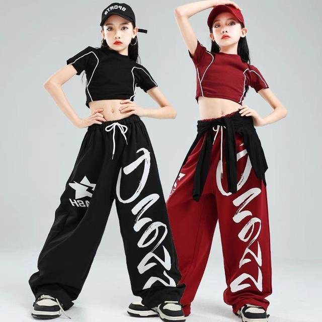 Children's jazz dance costumes jazz training clothes girls vest children hiphop street dance show costume trendy costumes
