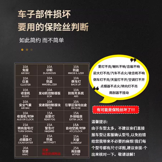 Truck fuse insert car fuse mini small medium size 5-40A passenger truck universal auto accessories