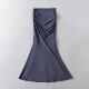 Sweet hot girls women's skirt with high waist pleated solid color fishtail skirt with hips sexy women's long skirt