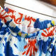 Dopamine color oil painting graffiti pleated skirt for women in spring and summer 2025 new printed skirt pleated skirt