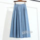 2025 new pocket large sway high waist A-line denim skirt skirt women's winter small skirt umbrella skirt long skirt
