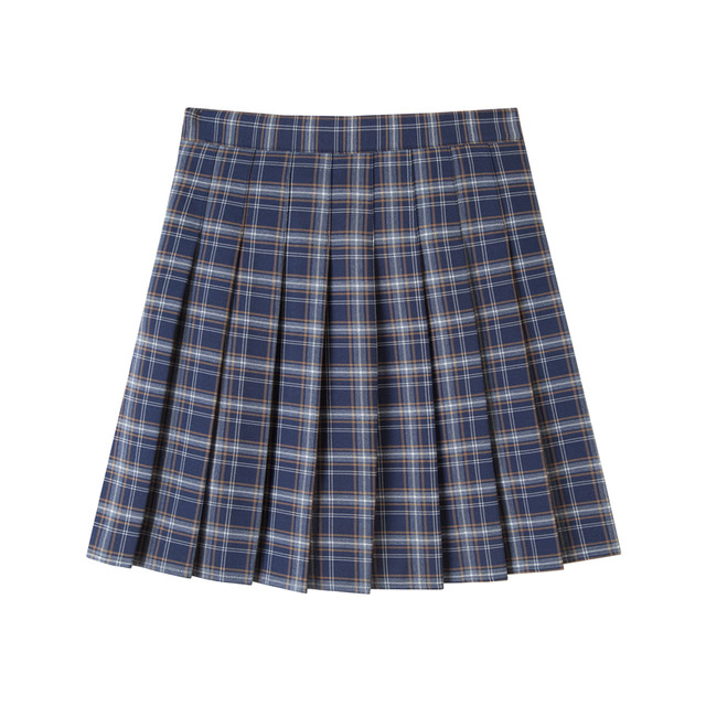 Large size pleated skirt for women a-line skirt summer fat mm high waist retro plaid pleated skirt spring and autumn jk skirt
