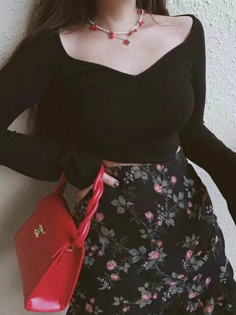 Large size small floral skirt for women, summer A-line skirt for fat mm high waist belly cover skirt for hips ruffled chiffon short skirt