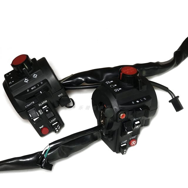 Motorcycle ignition device police car sound and light integrated control switch left and right special handle seat modification gate handle