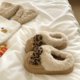 
Leopard print kt cat~! Hot girls ins cute cotton slippers for women with velvet and thick-soled high-heightening fur slippers trendy