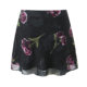 American retro flower printed mesh skirt for women short sexy high waist cover hips and slim A-line skirt short skirt