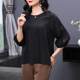 Black French mulberry silk top for women with three-quarter sleeves new fashionable casual chic age-reducing loose large-size top for women
