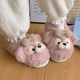 Cute bear cotton slippers for women winter outer wear 2024 new non-slip thick bottom home bag with warm cotton shoes swing