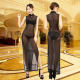 Sexy women's transparent dress Black sauna technician clothing walking nightclub women's dress skirt lady worker summer
