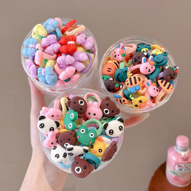 Children's rubber band does not hurt hair small headband girls cute hair ring tie headband high elastic durable baby hair rope headdress