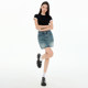 Denim short skirt for women 2025 summer new large size high waist A-line slim and fat mm loose skirt for old washing