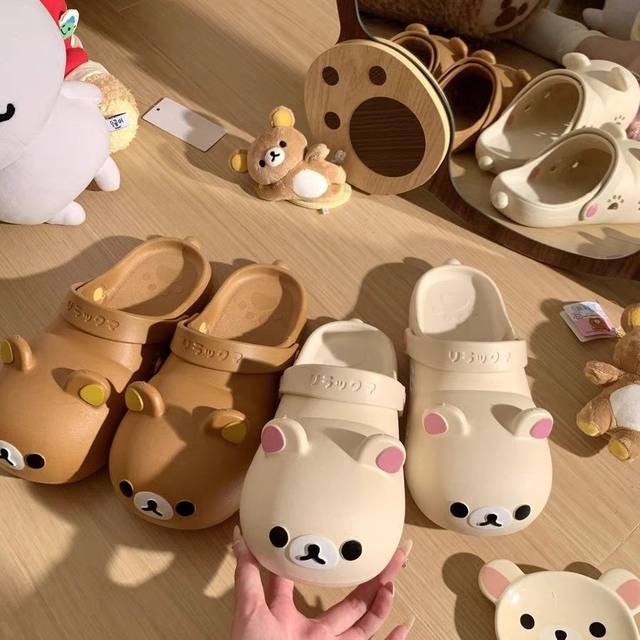 Rilakkuma cave shoes anti-odor and anti-slip little days 2025 creative cartoon three-dimensional slippers Baotou Internet celebrity girl heart