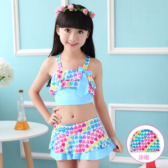 Girls Swimwear 2025 New Split Skirt Baby Princess Summer Middle and Large Children's Bikini Children's Swimwear