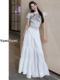 Hong Kong -style high -waist skirt female spring and autumn large size fat MM half skirt A -line cake long skirt artistic sense desire skirt ins