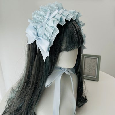 taobao agent Blue retro cute headband, Japanese hair accessory, Lolita style
