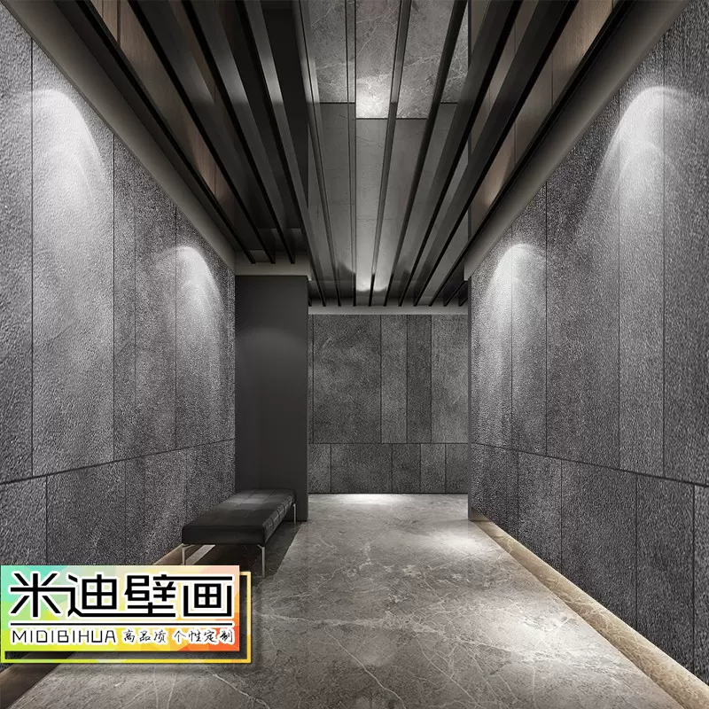 高級感3d立體水泥灰色牆布直播背景牆裝飾壁紙復古工業風