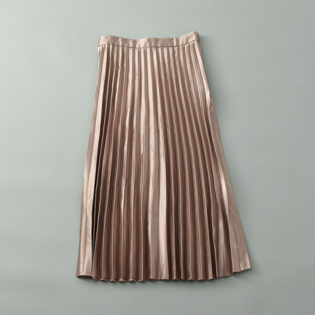 Pleated skirt for women in spring and autumn new burgundy mid-length skirt retro fashionable and versatile high-waisted slim outside skirt