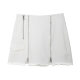 Tuogu Trendy Brand Fur-edged Zipper Denim Short Skirt for Women A-line 2025 Summer New White High-Waist Slit Skirt
