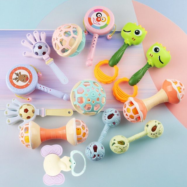 Hand-bell baby toys 0-1 years old Yizhizhi Hammer Dipping Drum Newborn Early Early Teaching