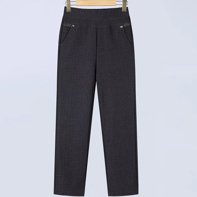 Mom's pants winter loose high-waisted trousers with thick velvet for middle-aged and elderly women's outer wear old ladies spring and autumn grandma