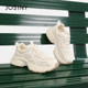 ZhuoShini 2025 summer new casual sports shoes for sponge dad genuine leather offline large-size dad shoes
