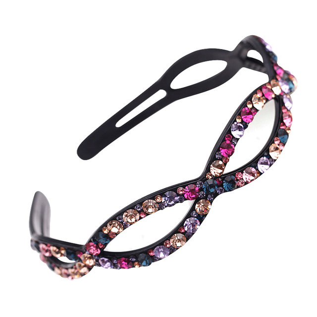 Diamond hoe Korean hair ornament wide bangs hair card simple versatile hair cave head jewelry with teeth anti -sliding head hoop
