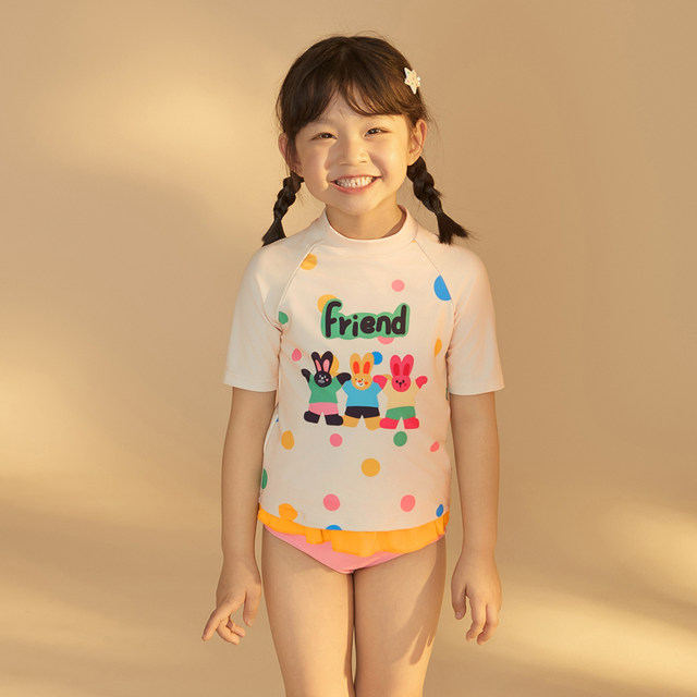 Aidor baby swimsuit 2024 new children's split skirt girl swimsuit princess style cute swimming trunks
