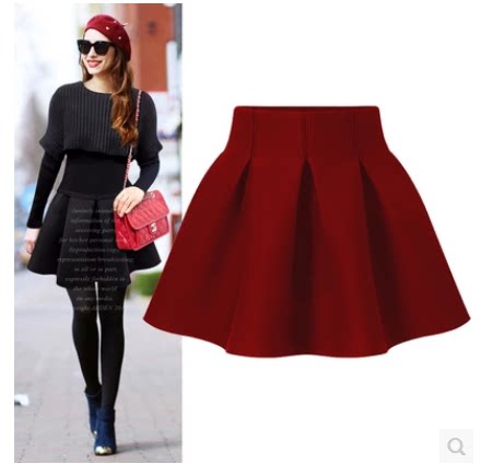 Space cotton high waist fluffy skirt 2025 autumn and winter new air cotton short skirt retro skirt A-line pleated umbrella skirt