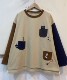 Dongdaemun round neck pocket kitten embroidered autumn clothing new loose casual Hong Kong style niche pure cotton t-shirt women ins trend