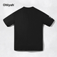 Ohlyah designer original cartoon brand American pure cotton round neck black large size short-sleeved T-shirt for couples