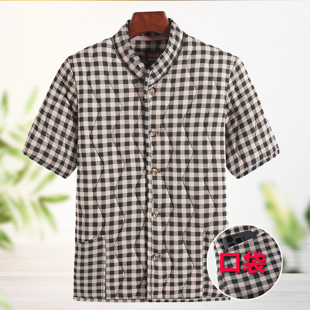 Mother's autumn and winter short-sleeved cotton coat for middle-aged and elderly women to wear cotton vest plus fat and enlarged grandma shoulder pads half-sleeved cotton vest