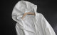 Pure linen hooded zipper sun protection cardigan women's air conditioning blouse, sesame white thin coat short top summer
